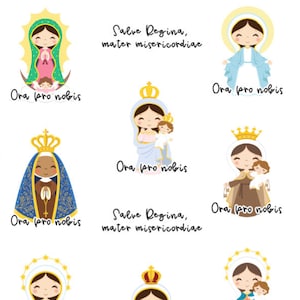 Marian Ora Pro Nobis Stickers V2 - Traditional Latin Catholic Prayer / Devotion Sticker Sheet for Planner or Prayer Journal
