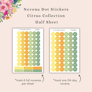Citrusrozenkrans en noveen: trackerstickers: katholieke plannerstickers