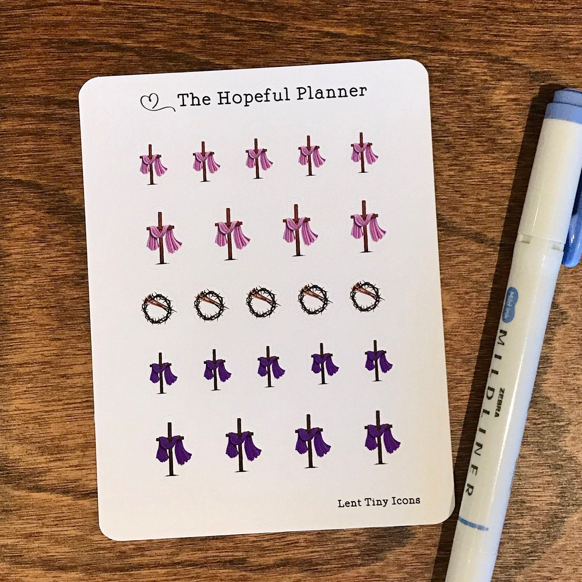 Lent Icon Sticker Sheets - Ash Wednesday / Good Friday Reminder ...