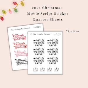 NOUVEAUTÉS 2024 Autocollants de script de film de Noël - Feuilles d'autocollants décoratifs amusants sur le thème du film de Noël pour agendas et journaux intimes