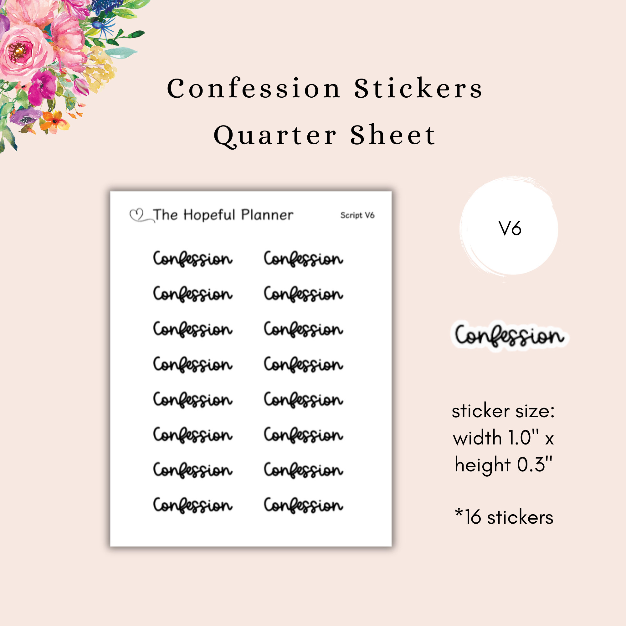 NEW Confession Sticker Sheets - Reconciliation Reminder Stickers ...
