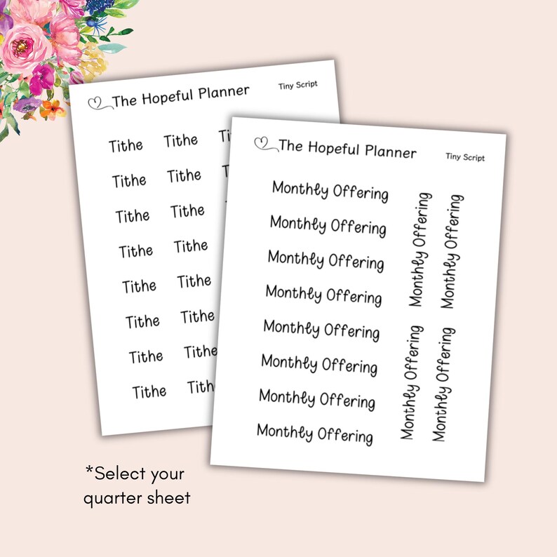 Adesivos para Planejador Pequeno - Dízimo e Oferta Mensal - Folhas de Adesivos Cristãos imagem 4