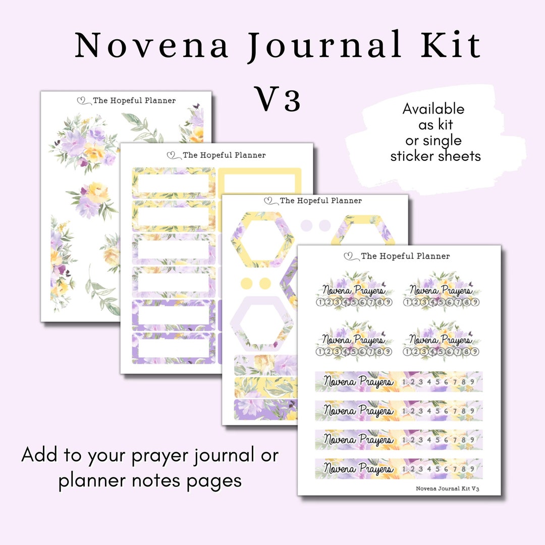 Novena Prayer Journal Sticker Kit V3 Catholic Devotion / Etsy