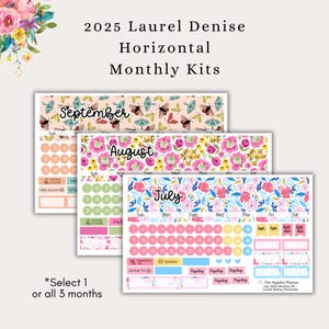 Monthly Planner Stickers: July-September, Floral Theme