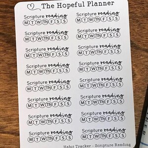 Bible Study, Lectio Divina, Scripture Reading Weekly Habit Tracker Stickers - Prayer Reminder Box sticker - Christian Planner sticker sheet image 6