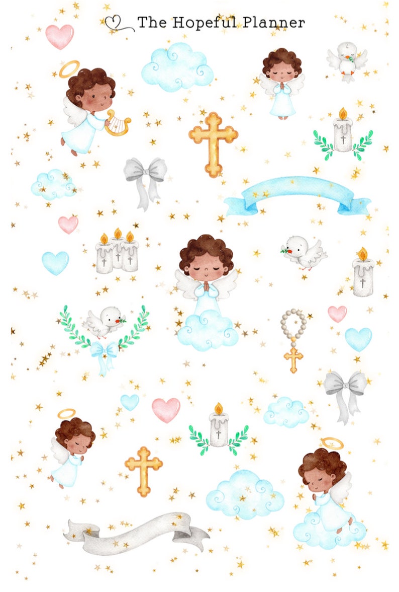 Heavenly Baby Angels Baptism stickers Decorative Planner / | Etsy