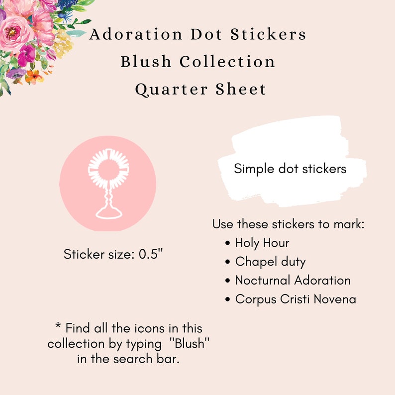 Adoration Sticker Sheets Blush Collection Catholic | Etsy