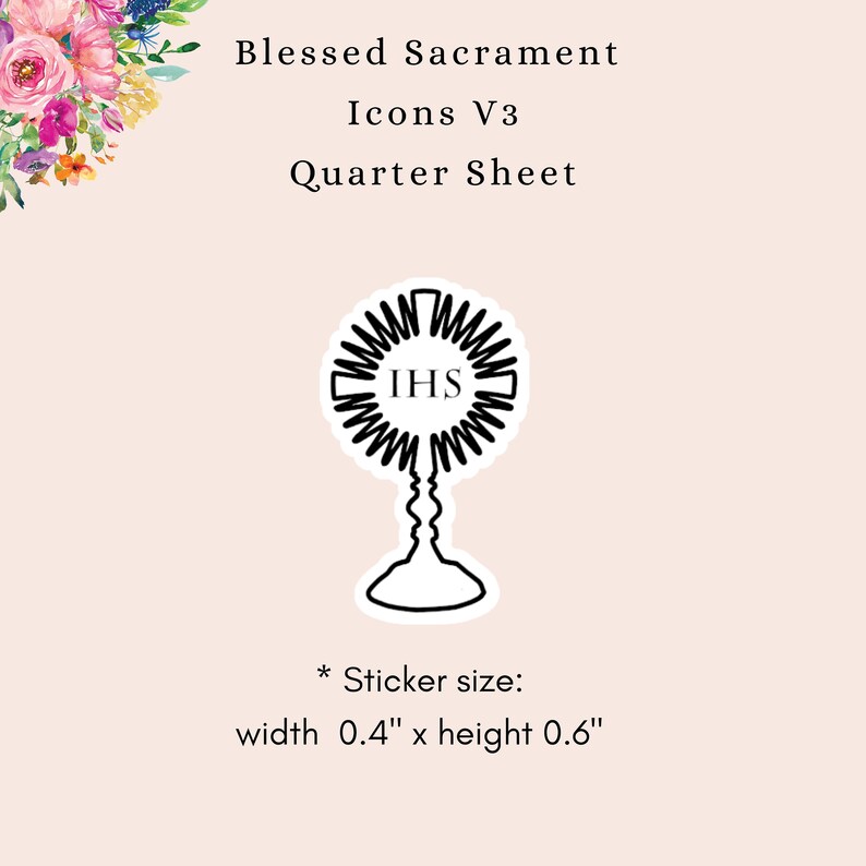Blessed Sacrament Sticker Sheet V3 - Holy Hour Reminder - Catholic ...