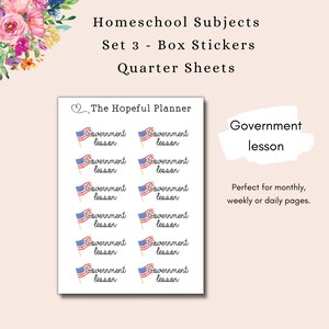 Homeschool Subjects *set 3* Stickers - History, Geography Lesson ...