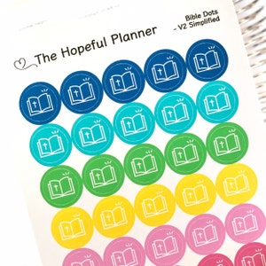 Bible Dot Sticker Sheets - Simplified Collection - Small Bible Reminder stickers for planners, journals and paper wall calendars