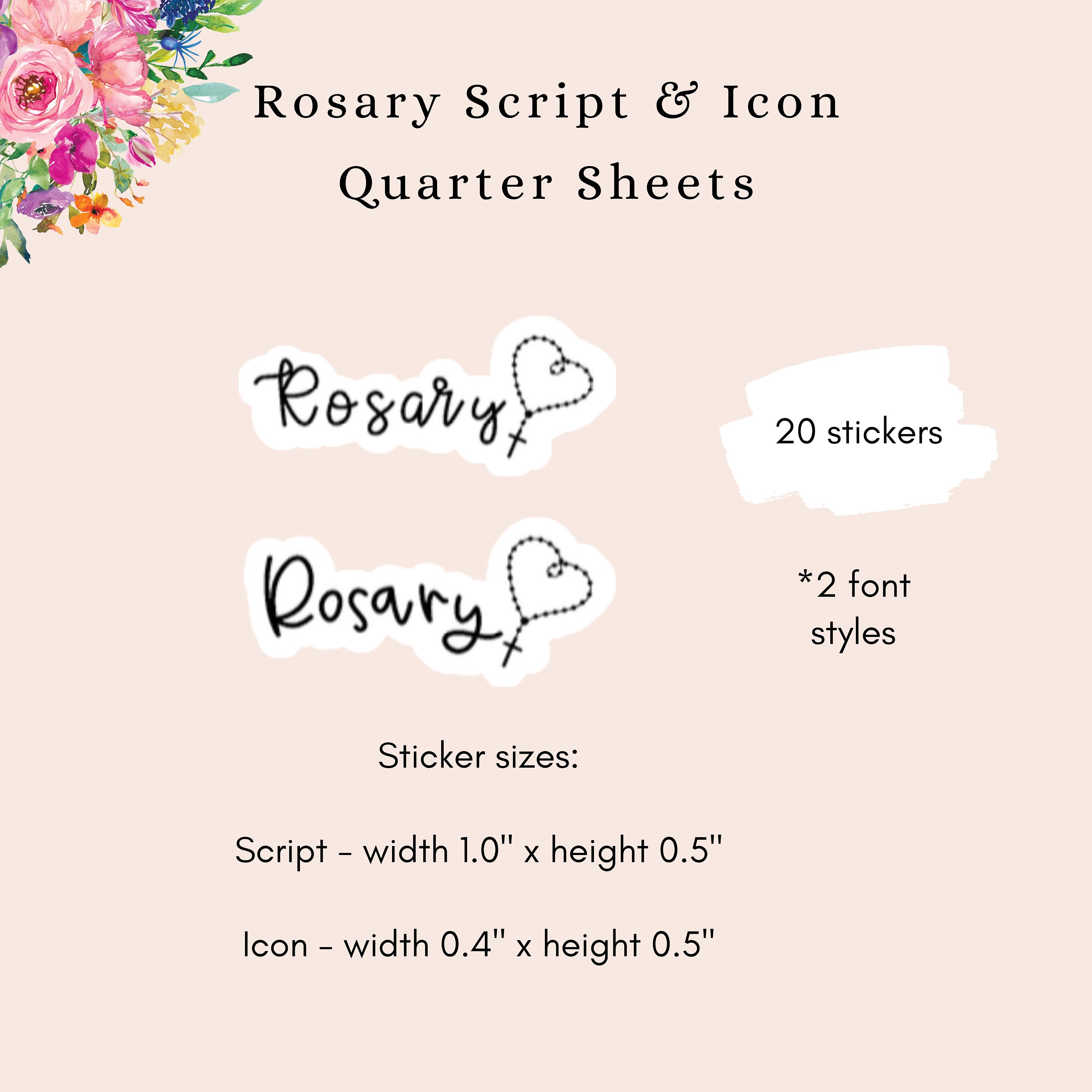 Rosary Script & Icon Sticker Sheet Catholic Prayer Reminder - Etsy
