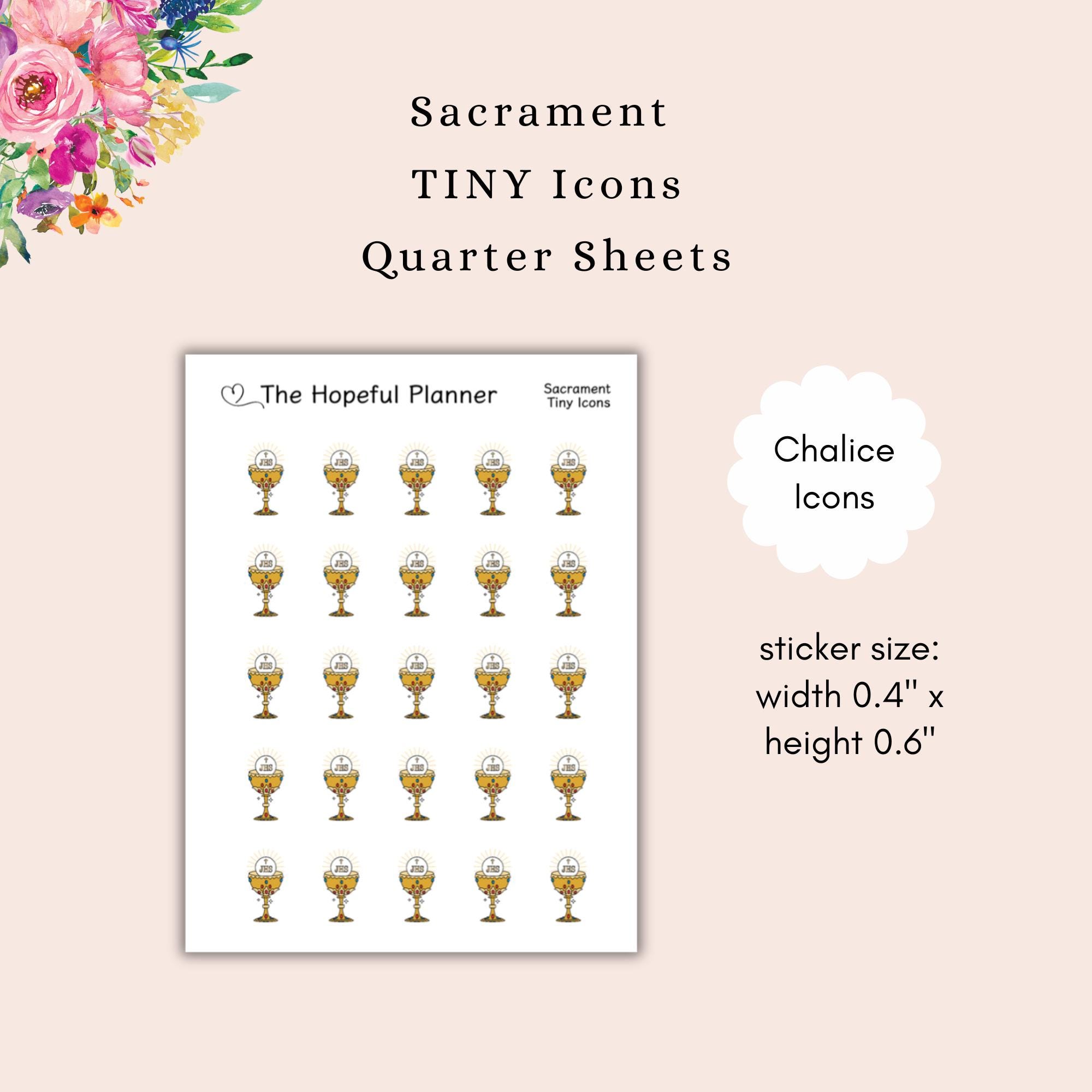 Sacrament Icon Stickers: Baptism, Communion, Confirmation - Planner ...