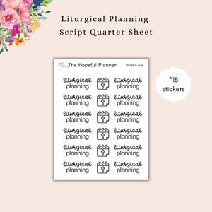 Liturgical Planning Sticker Sheet: Christian Planner Stickers