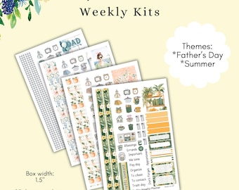 JUNI Christliche Planner Aufkleber: 2026 Floral Weekly Kits #329-332