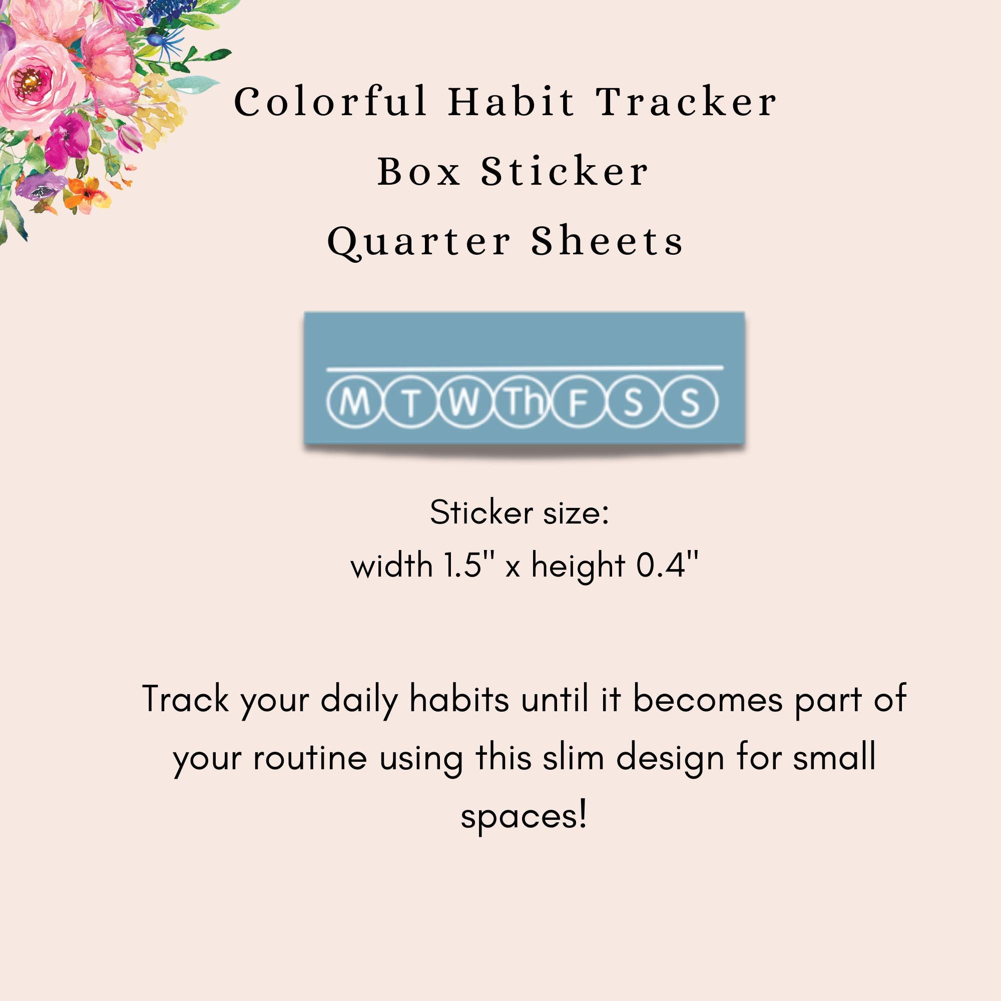 Colorful Habit Tracker Stickers - Blank Weekly Tracker Sticker Sheets ...