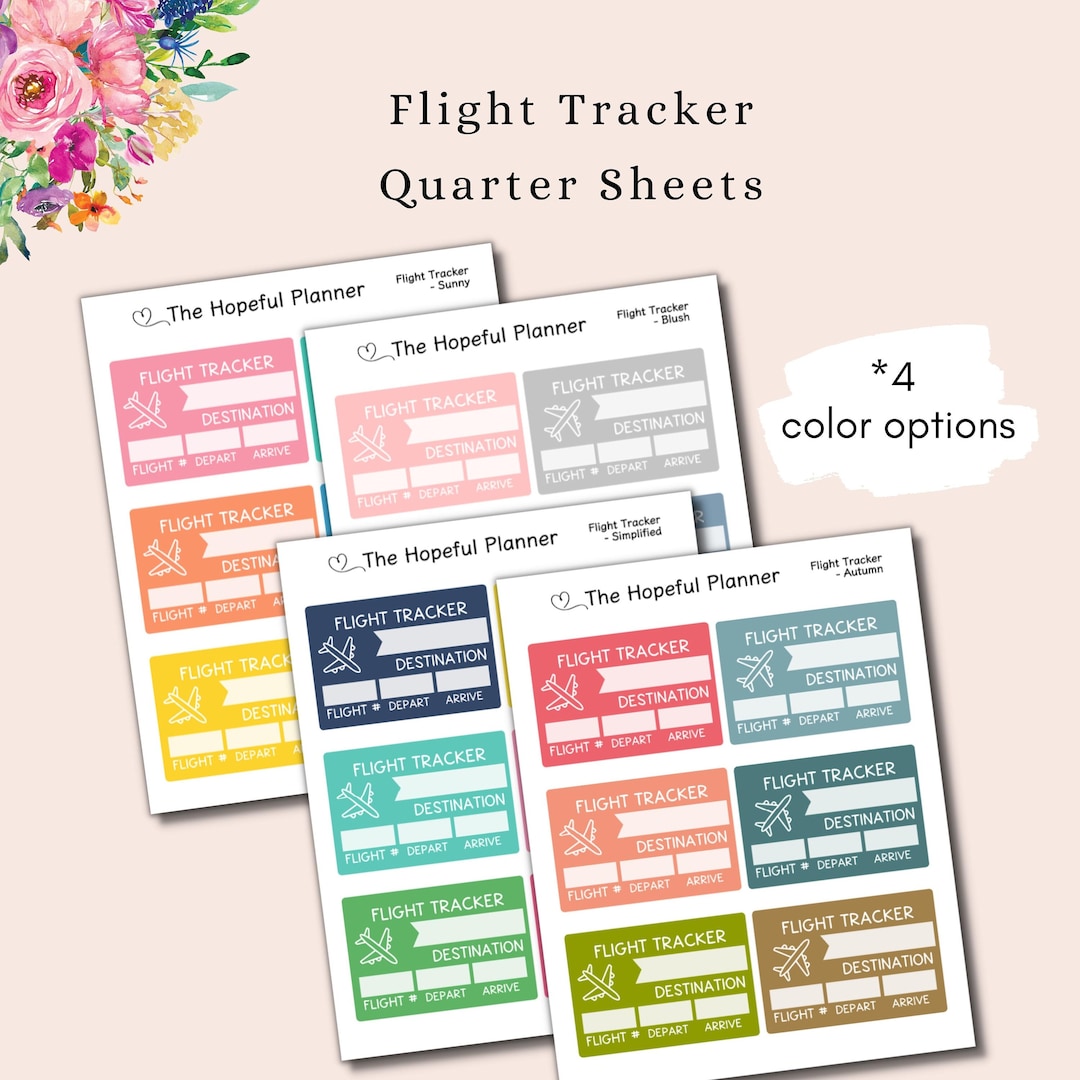 Flight Tracker Planner Stickers 2023 Trip Planning Sticker Sheets ...