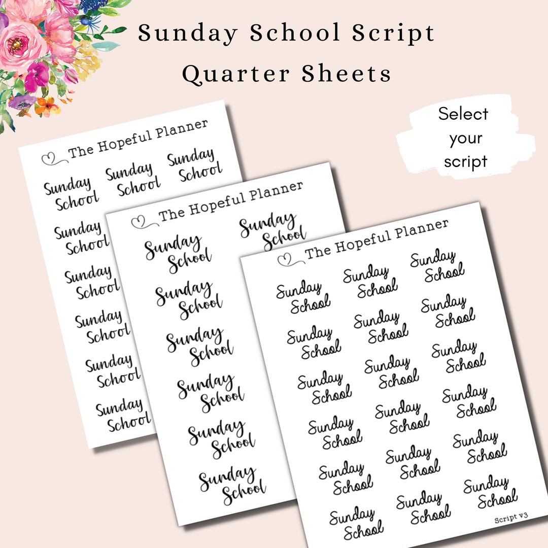 Sunday School Script Sticker - Catechism Class Reminder - Christian ...