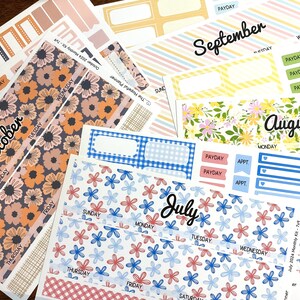 Saisonale Sticker: Monatsansicht Kit für 7x9 Planer