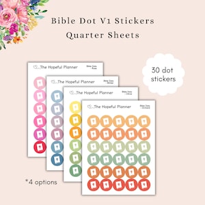 NEW Bible Dot V1 Sticker Sheets -  Small Bible Study or Group Reminder stickers for planners, journals and paper wall calendars
