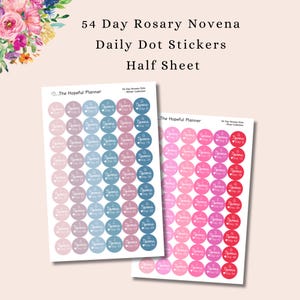 54 Dagen Rozenkrans Noveen Dot Tracker Stickers - Katholiek Planner