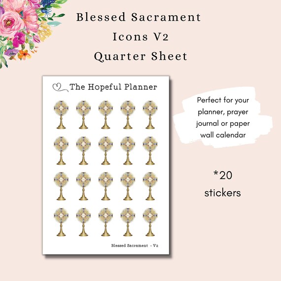 Blessed Sacrament Christmas Break 2022 Blessed Sacrament Sticker Sheet V2 Holy Hour Reminder | Etsy Ireland