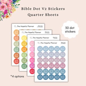 NEW Bible Dot Sticker Sheets - V2 Citrus, Rose, Orchard, Winter - Small Bible Study Reminder stickers for planners and paper wall calendars