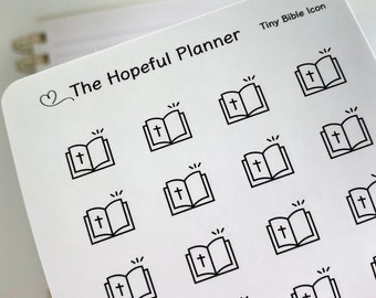 Tiny Bible Icon Planner Stickers: Scripture Study Reminder