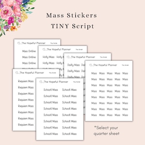 Catholic Mass Planner Stickers - TINY Script