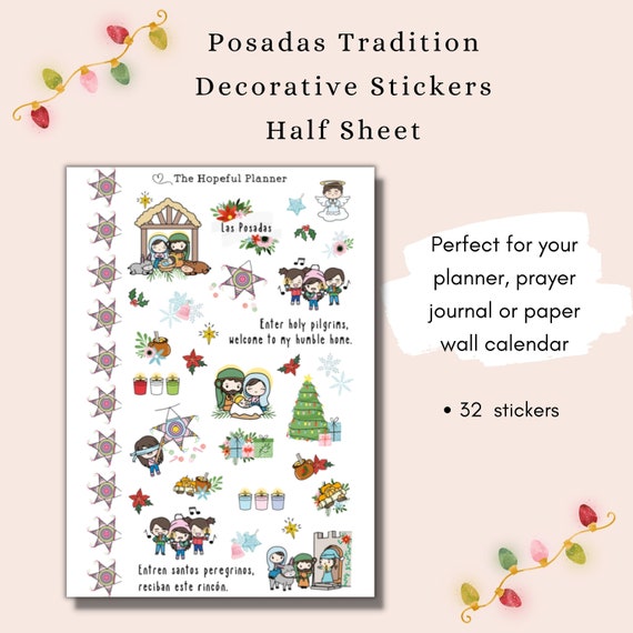 Posadas Decorative Stickers Catholic Mexican Christmas Tradition Decorative  Planner / Journal Sticker Sheet 