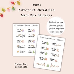 2024 Advent & Christmas Mini Planner Stickers - Christian Liturgical Season