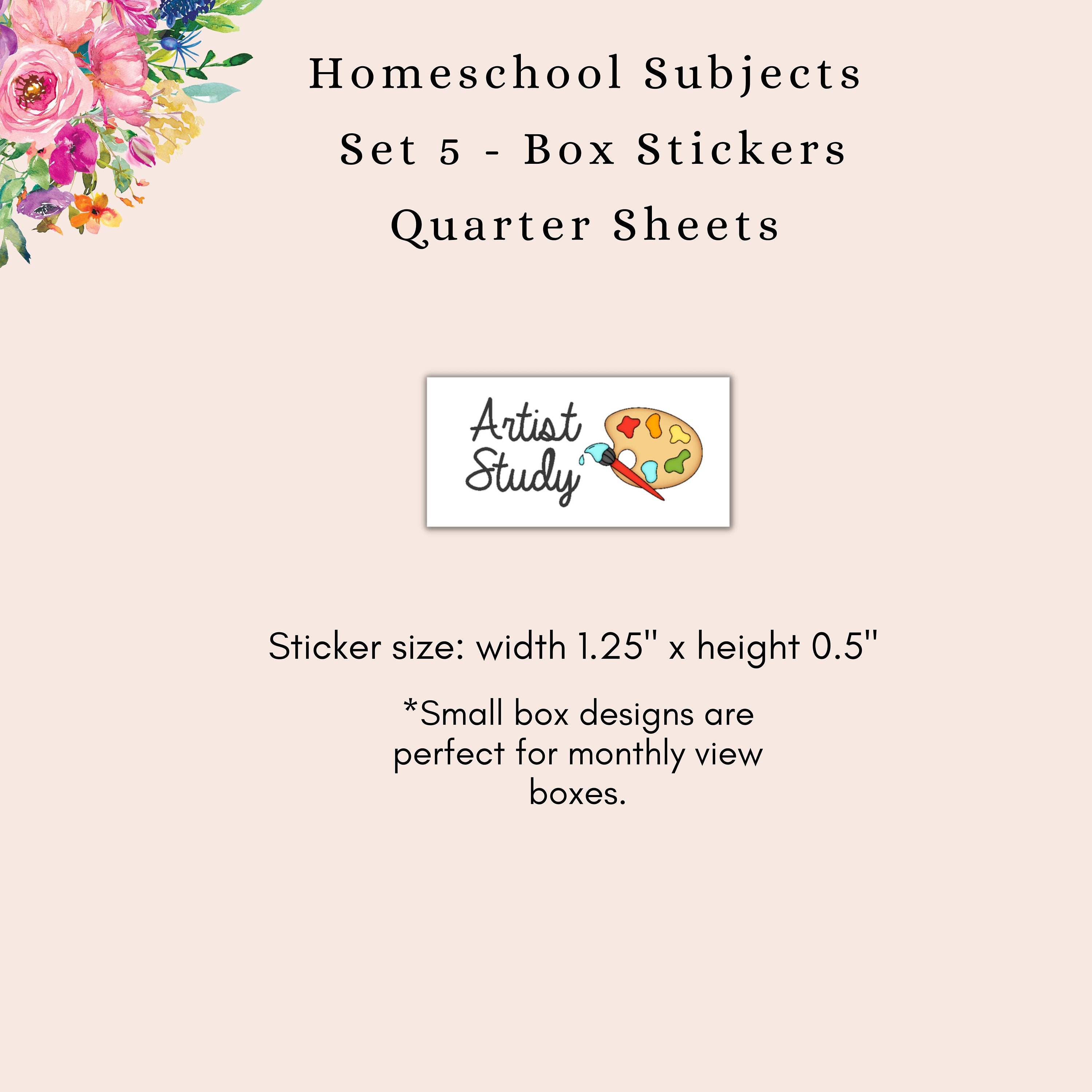 Subject Box Template Homeschool Subjects *set 5* Stickers - Composer / Artist Study Subject ...