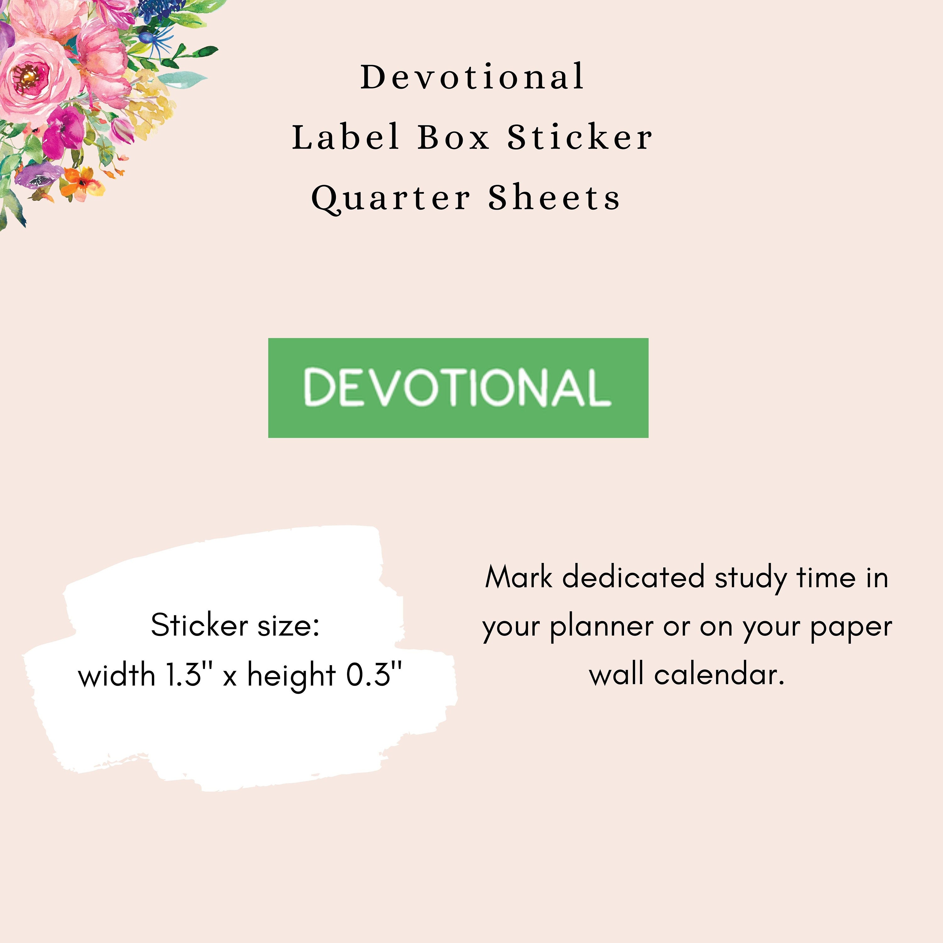 Devotion Sticker Devotional Label Box Stickers - Christian Devotional Time Reminder ...