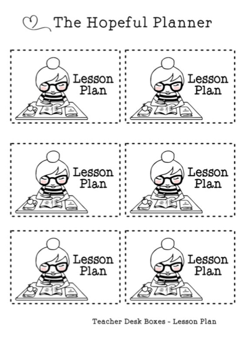 Lesson Plan Sticker Sheets Teacher Desk Dot Box Stickers - Etsy