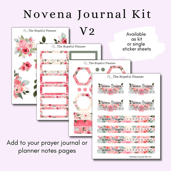 Novena Prayer Journal Sticker Kit V2 Catholic Devotion / Etsy