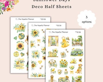 Sonnenblumen Tage Planner Aufkleber - Niedliche Sommer Journal Aufkleber
