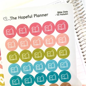 Bible Dot Sticker Sheets - Autumn Collection - Small Bible Reminder stickers for planners, journals and paper wall calendars