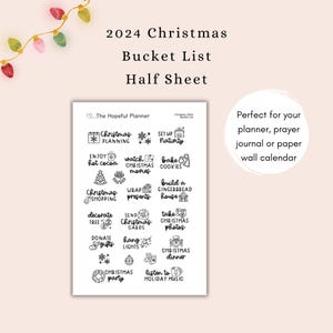 NOUVEAUTÉS 2024 autocollants pour liste de seaux de Noël - Jolie feuille d'autocollants décoratifs pour la planification des fêtes/la tenue d'un journal pour la période de Noël