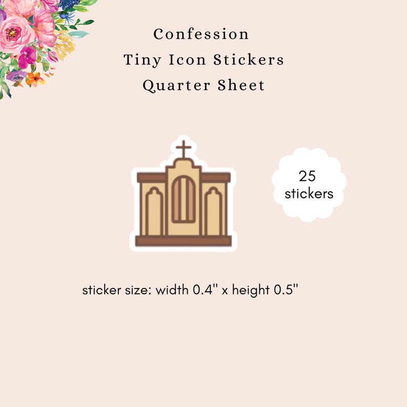 Confession Icon Stickers - Catholic Planner Sticker Sheets - Etsy