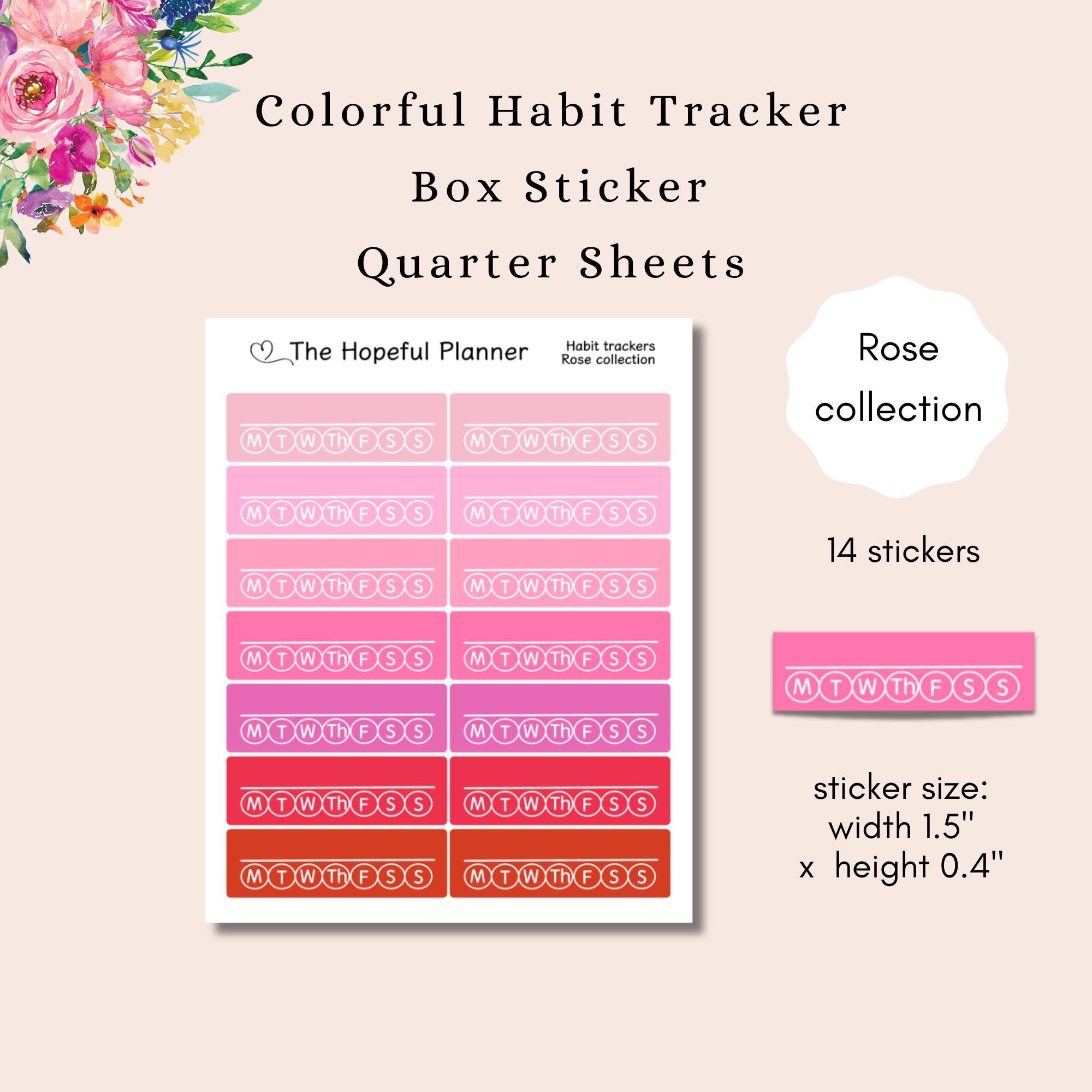 Colorful Habit Tracker Stickers - Blank Weekly Tracker Sticker Sheets ...