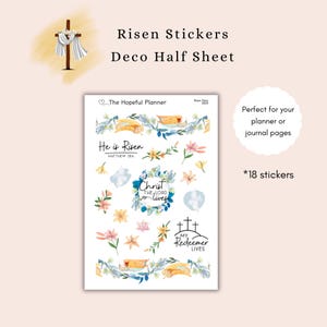 Risen Easter Stickers: Christian Planner Stickers