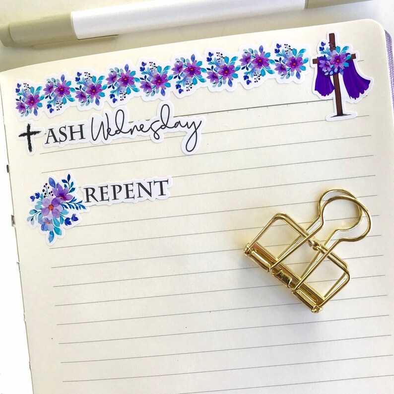 Ash Wednesday Decorative Sticker Sheet - Liturgical Faith Stickers for ...