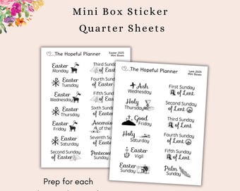 2025 Lent & Easter Mini Planner Stickers: Christian Journaling
