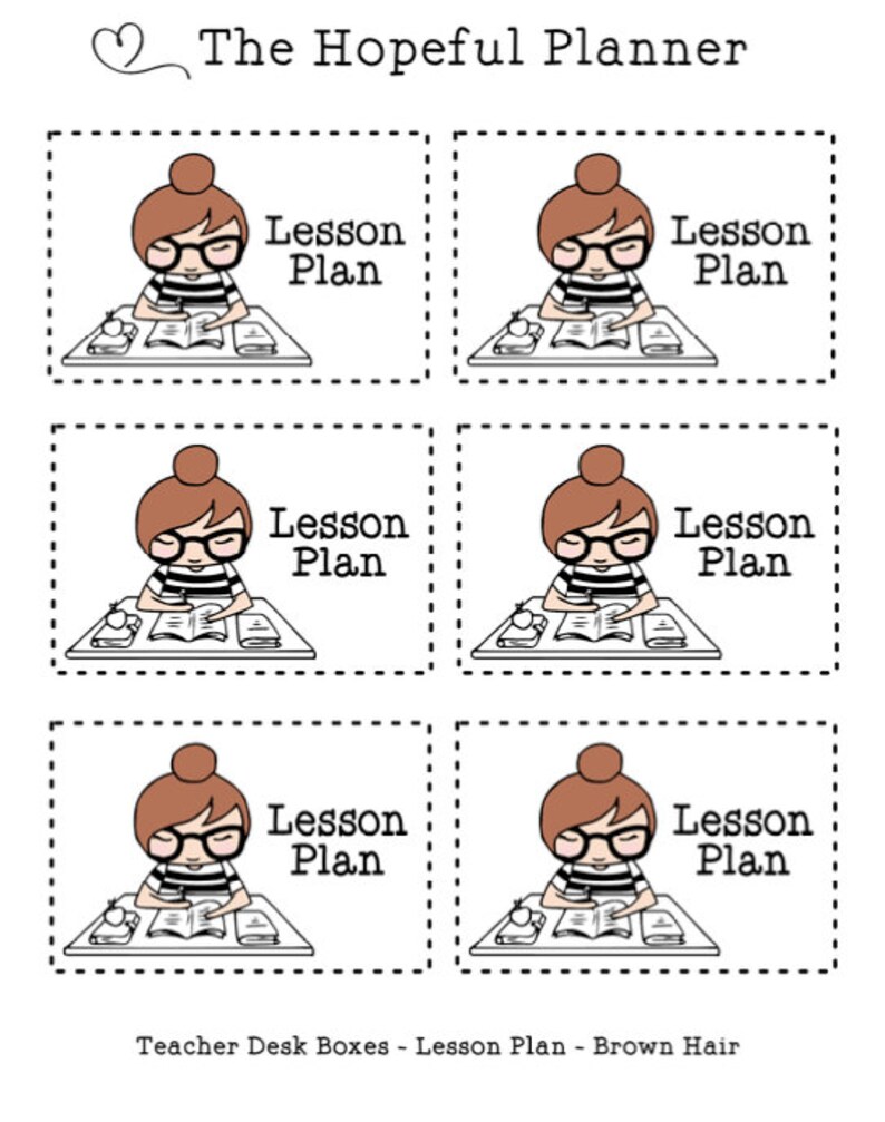 Lesson Plan Sticker Sheets Teacher Desk Dot Box Stickers - Etsy