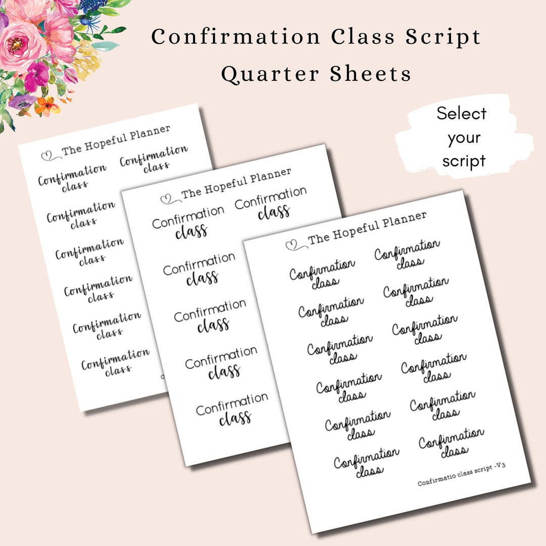 Confirmation Class Script Sticker - Catechism Class Reminder - Catholic ...