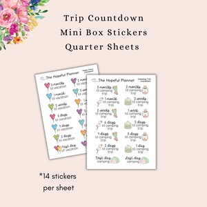 Trip Countdown Stickers: Camping & Vacation Planner Stickers