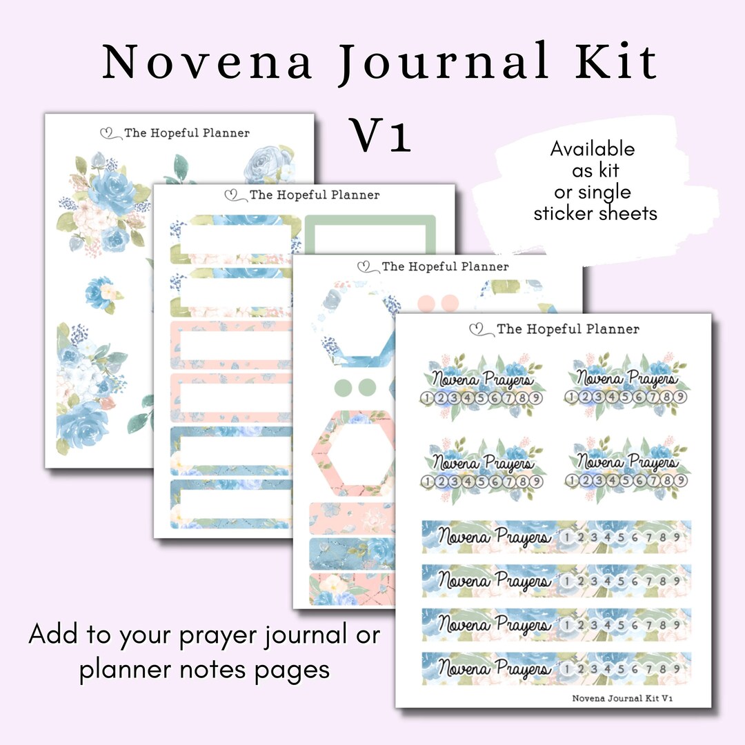 Novena Prayer Journal Sticker Kit V1 Catholic Devotion / Etsy