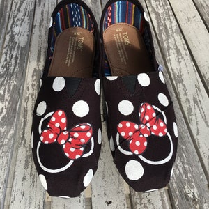 Minnie Mouse TOMS with Polka Dot Bow