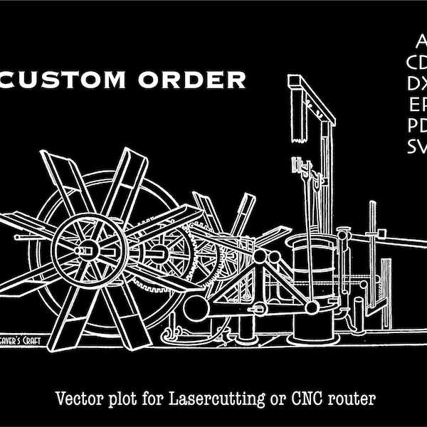 Kundenspezifische Schnittdateien für Laserschneiden oder CNC-Fräser. Personalisierter Vektorplot sofort einsatzbereit. SVG-Datei geschnitten. Hergestellt auf Bestellung individuelles Design.