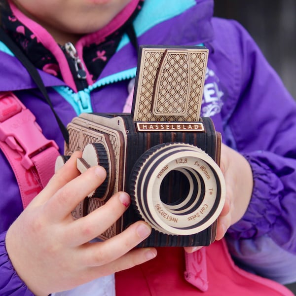 Hasselblad - Kids Toy Camera. Personalized Toddler Gift. Pretend Play Photo Camera. Wooden Toys. Imaginative Play. Waldorf Montessori