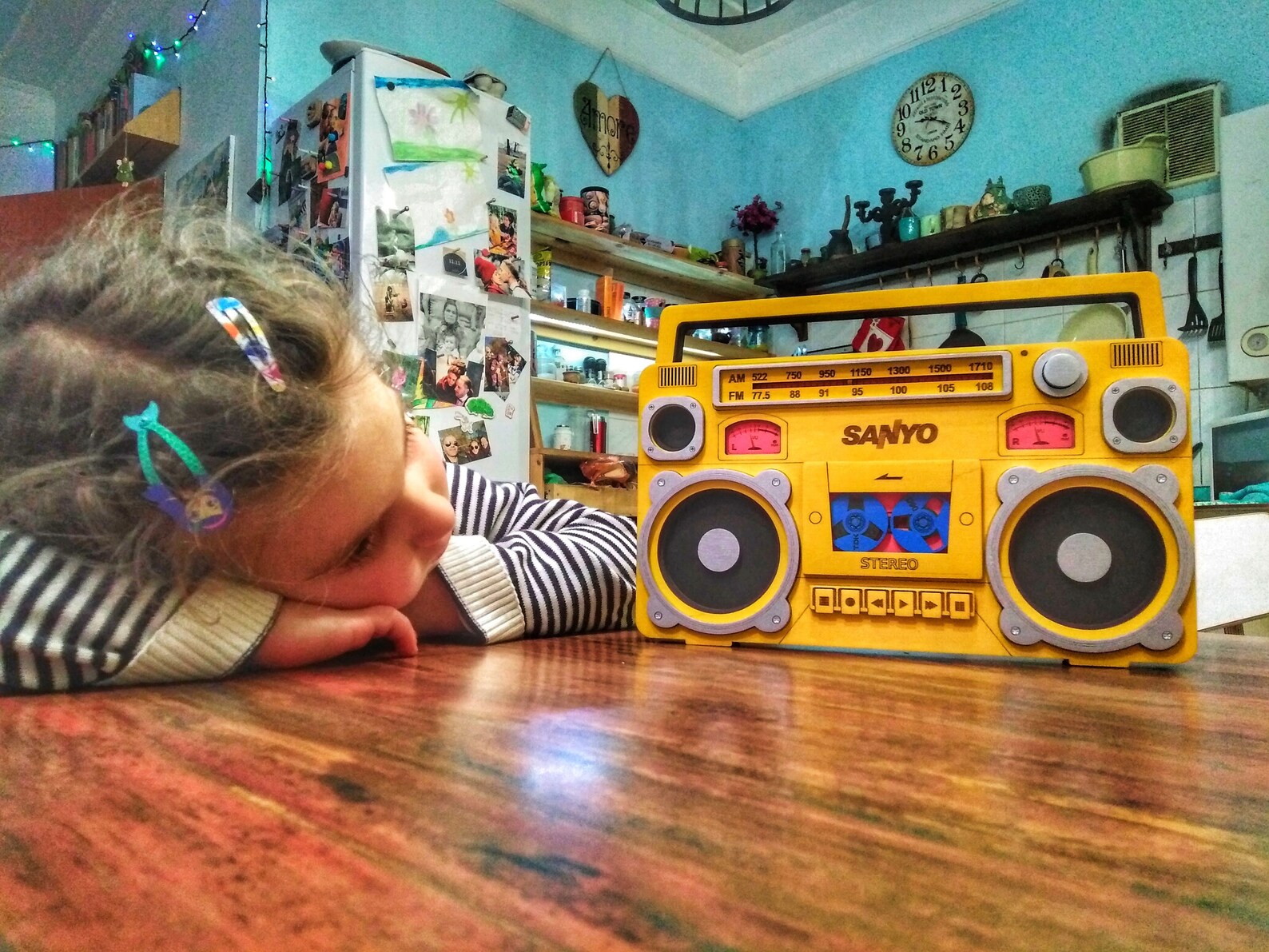 Child's Wooden Toy Boombox sanyo. Radio | Etsy